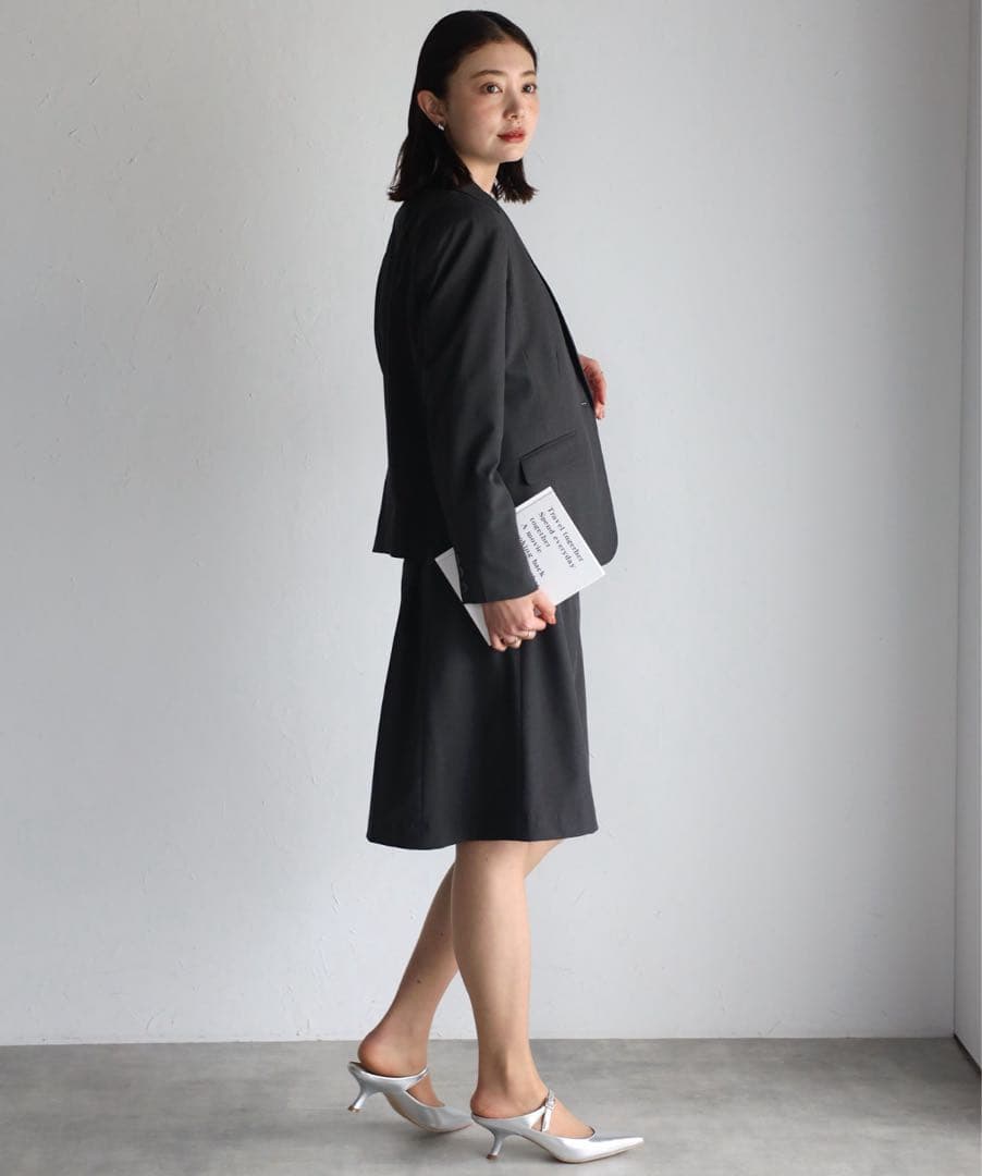 RIRIYANO洗える3点セットスーツ ジャケット+フレアスカート+パンツ15号