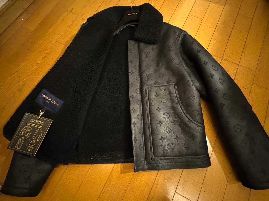 Louis Vuitton ルイ・ヴィトンムートンレザージャケット46ブラック