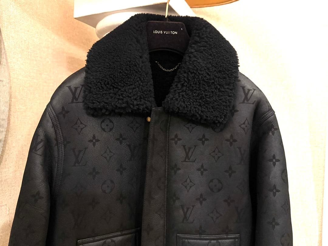 Louis Vuitton ルイ・ヴィトンムートンレザージャケット46ブラック