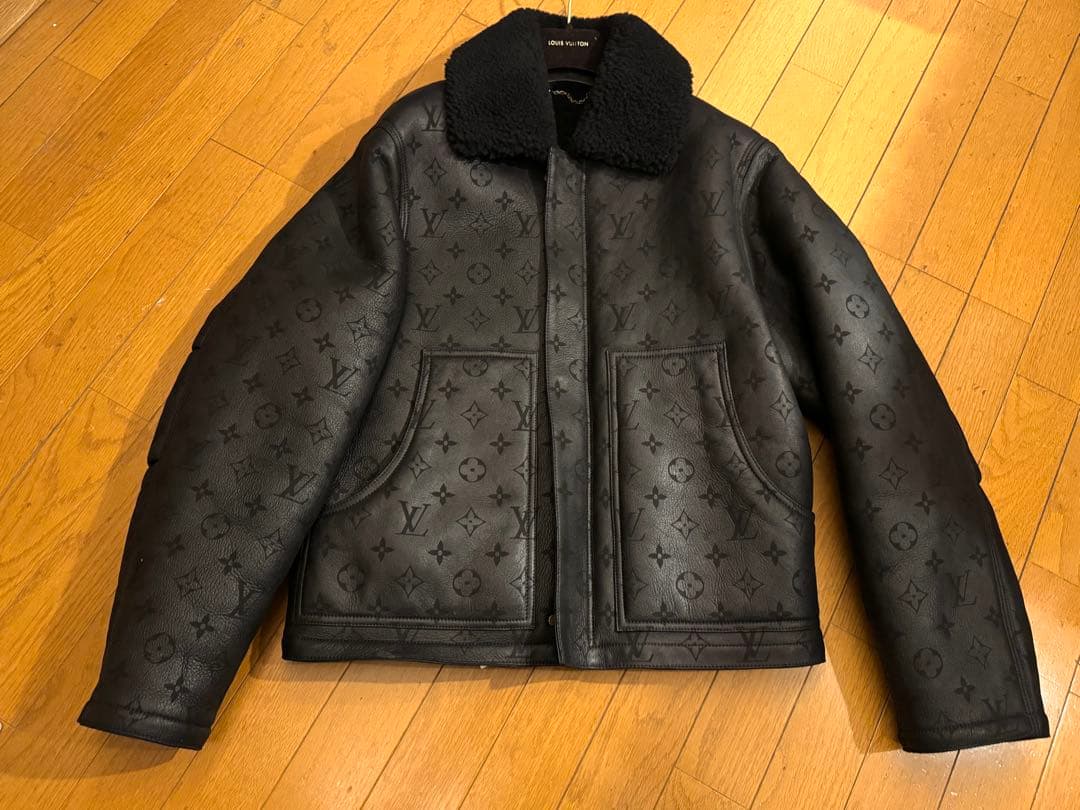 Louis Vuitton ルイ・ヴィトンムートンレザージャケット46ブラック