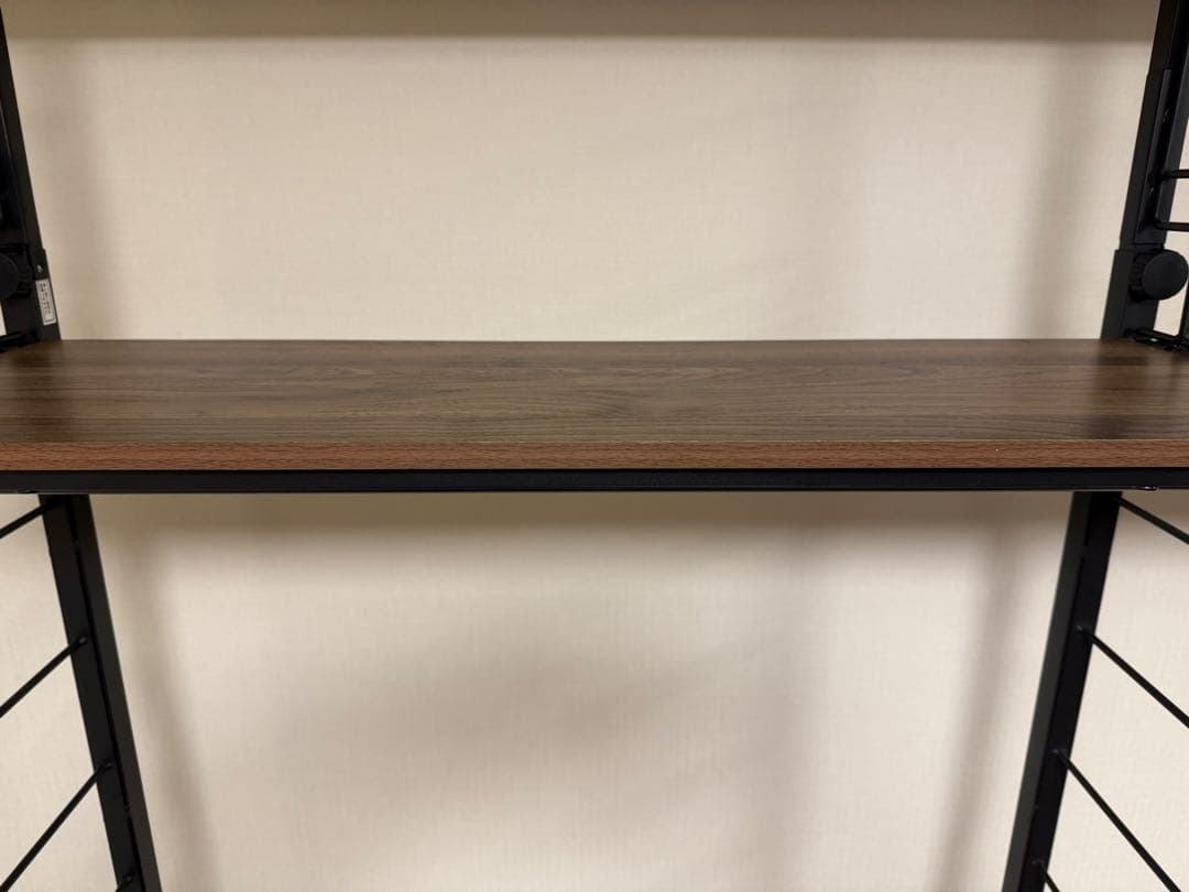 突っ張り壁面収納ワードローブNポルダ(ミドルブラウン)＋上段追加ユニット×3