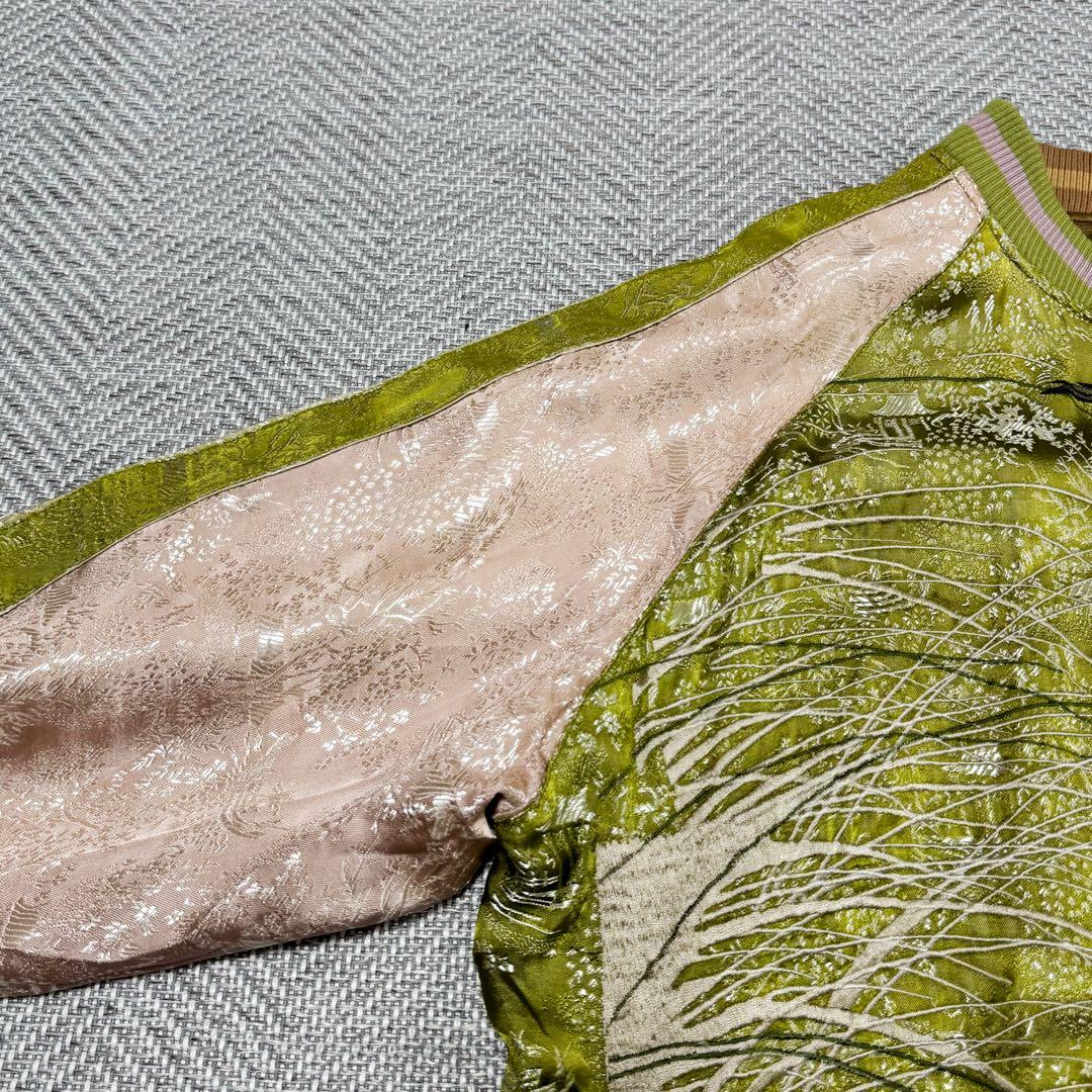 美品 花旅楽団 リバーシブル スカジャン 雀 笹 鳥 日の丸 刺繍 XL 希少