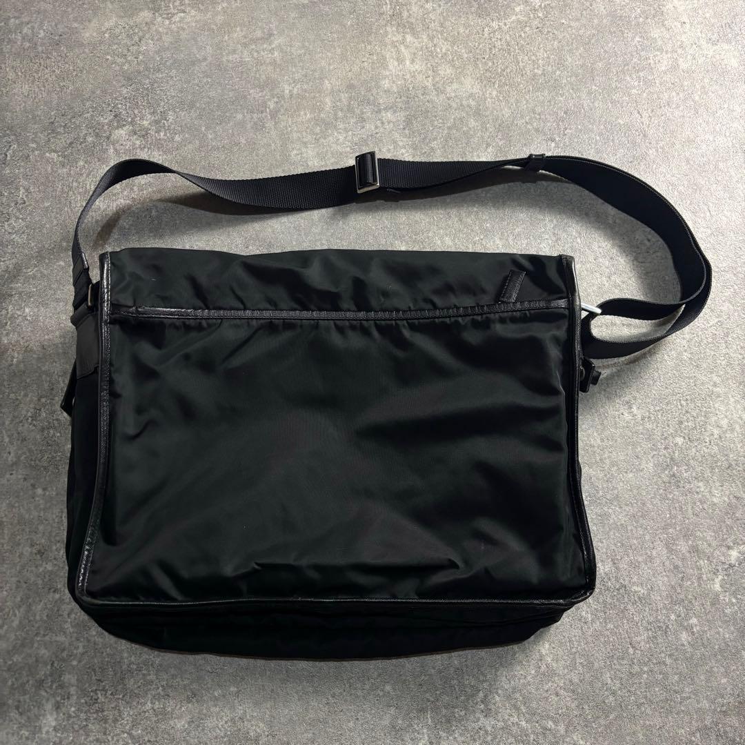 PRADA SHOULDER BAG LEATHER × NYLON
