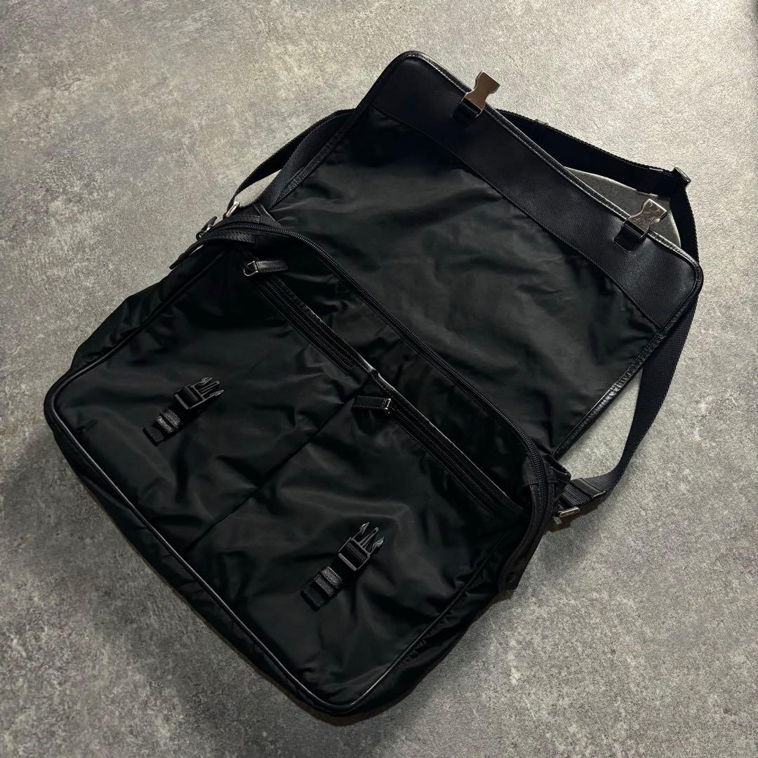 PRADA SHOULDER BAG LEATHER × NYLON