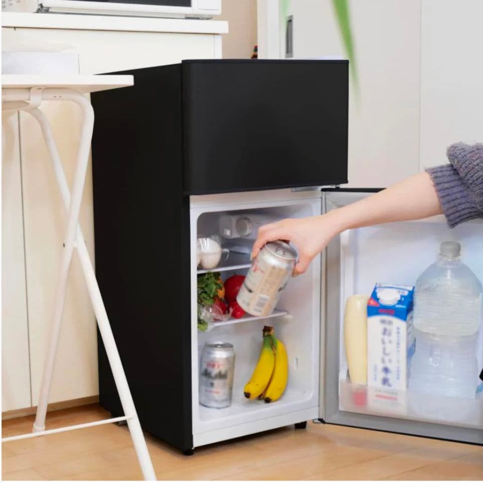 【新品】小型2ドア冷蔵庫 60L ブラック 一人暮らし寝室オフィス　省エネ静音