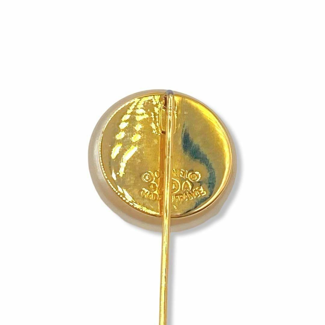 シャネル　ココマーク　フェイクパール　ピンブローチ　ゴールド