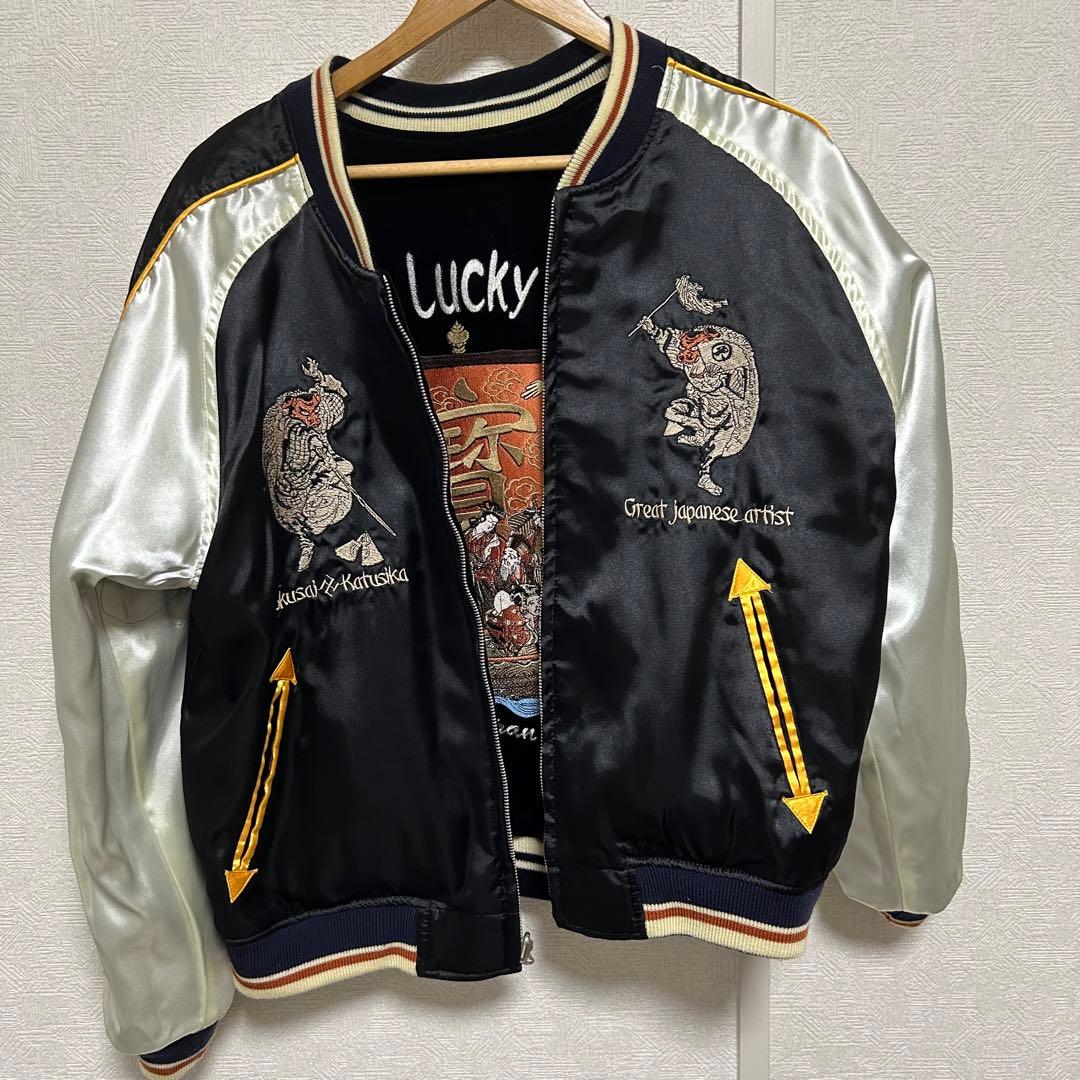 【美品】爆裂爛漫娘 BRM リバーシブルスカジャン 別珍 サテン サイズ40