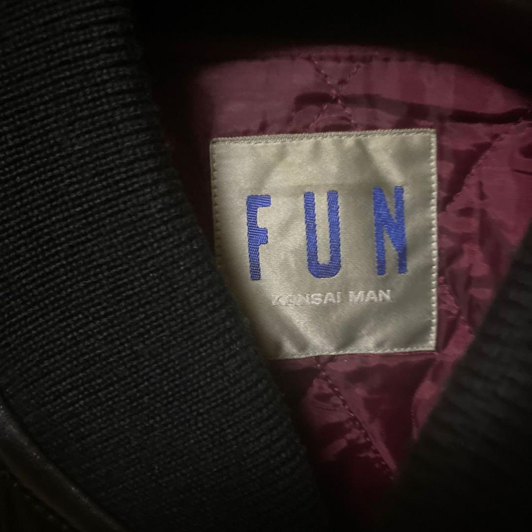 KANSAIMAN フォーリンドラゴン刺繍　黒レザー刺繍スカジャン