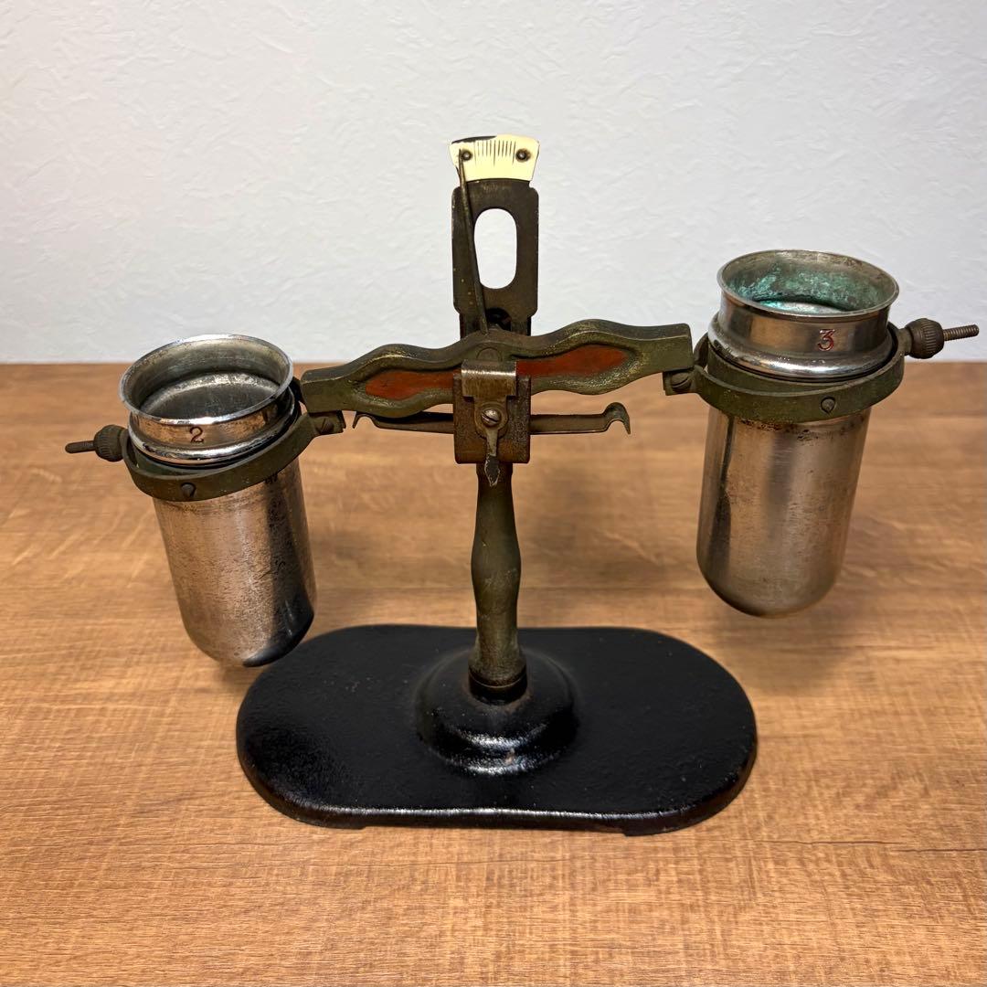 アンティーク 天秤 はかり 金属製 試験管 インダストリアル ジャンク