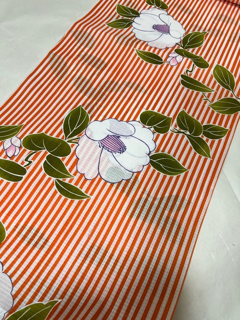 綿 紅梅 浴衣反物 40cm巾 長さ約12m