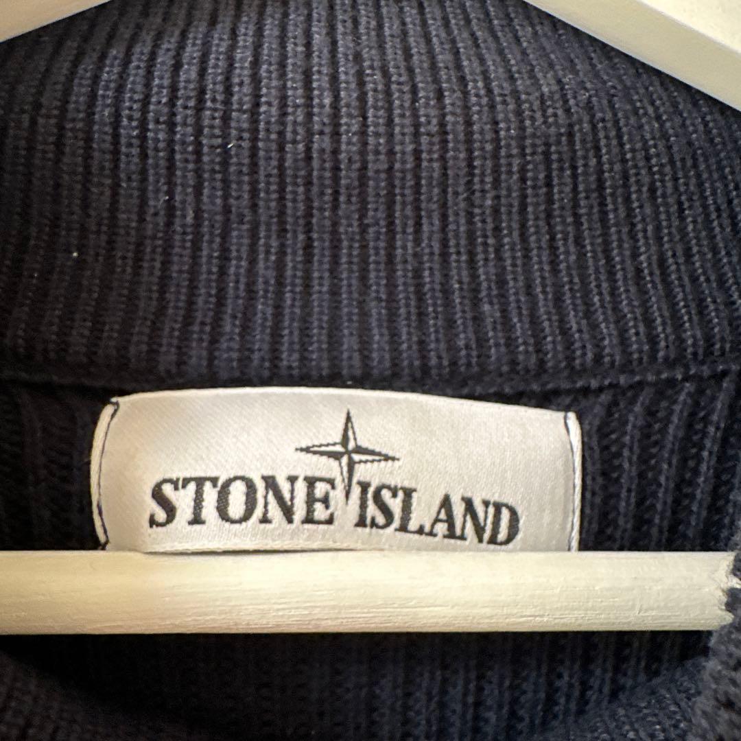 STONE  ドライバーズ ジップアップニット ネイビー Lサイズ