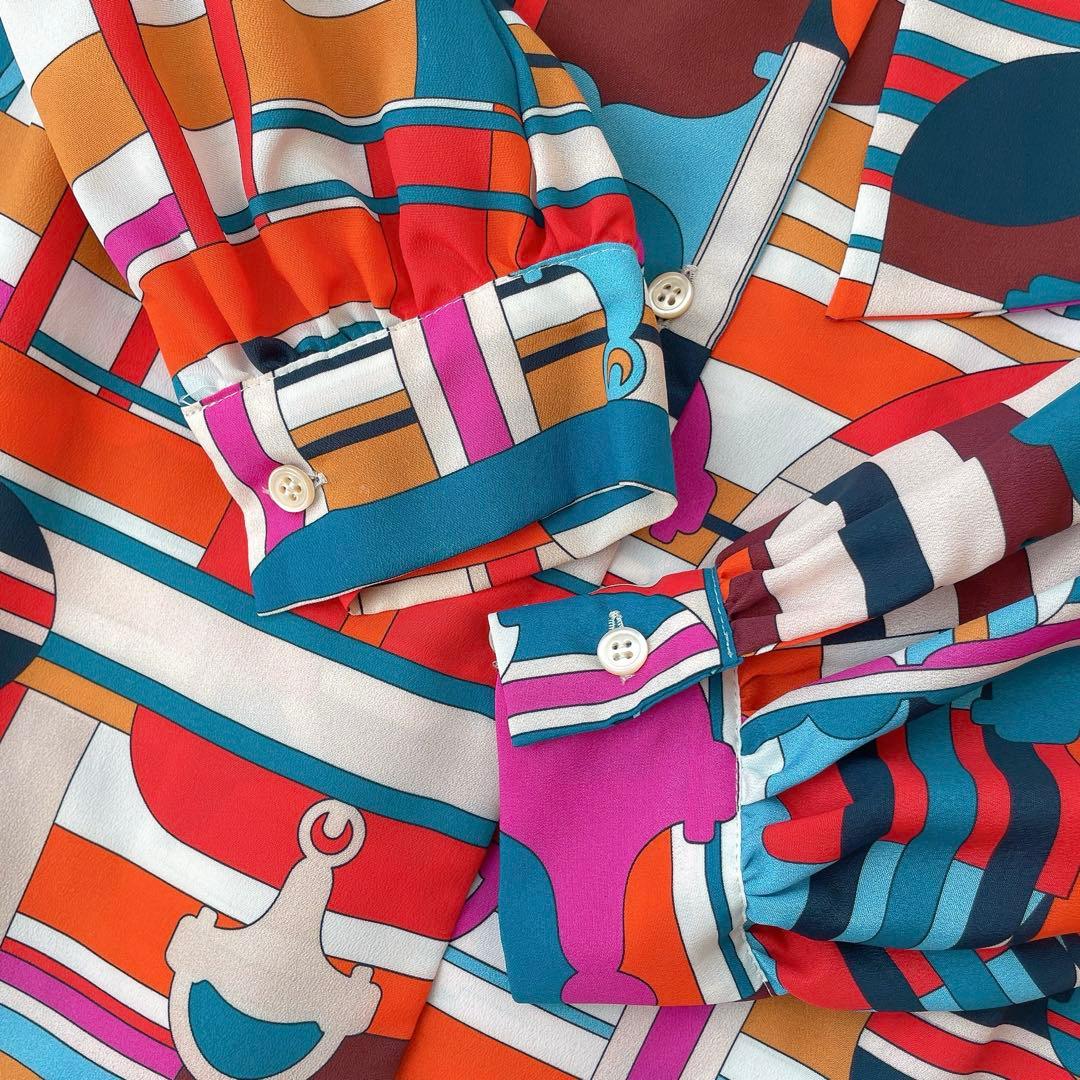 【未使用✨】ソブ sov . プリント柄ボウタイブラウス 派手 リボンタイ