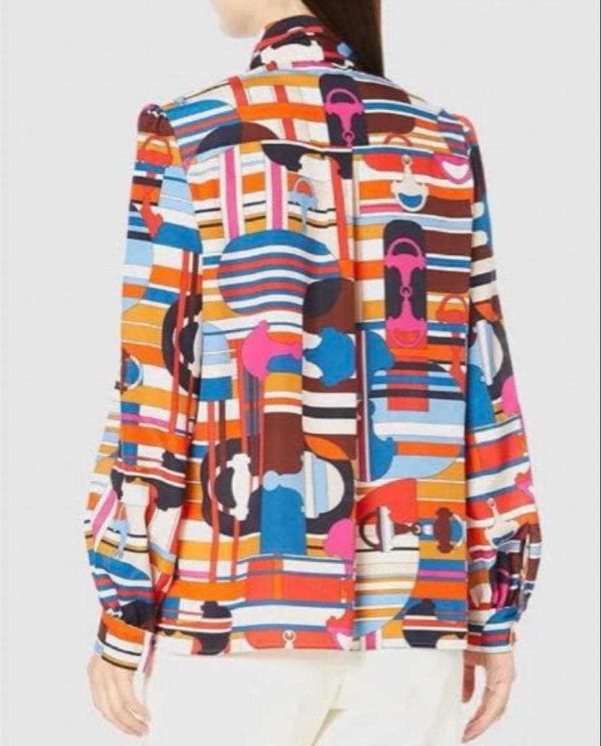 【未使用✨】ソブ sov . プリント柄ボウタイブラウス 派手 リボンタイ