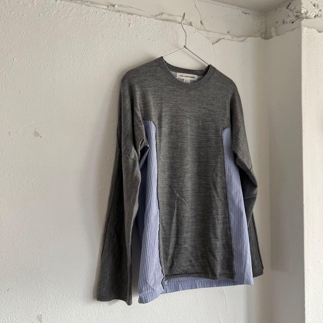 COMME des GARCONS SHIRT｜ストライプシャツ切替ニット