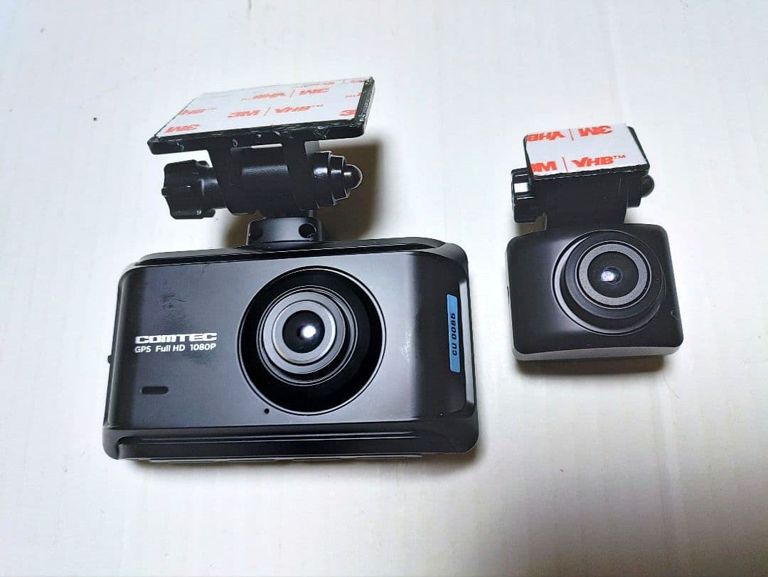 コムテックZDR-035型前後2カメラドライブレコーダー完全作動確認フルセット