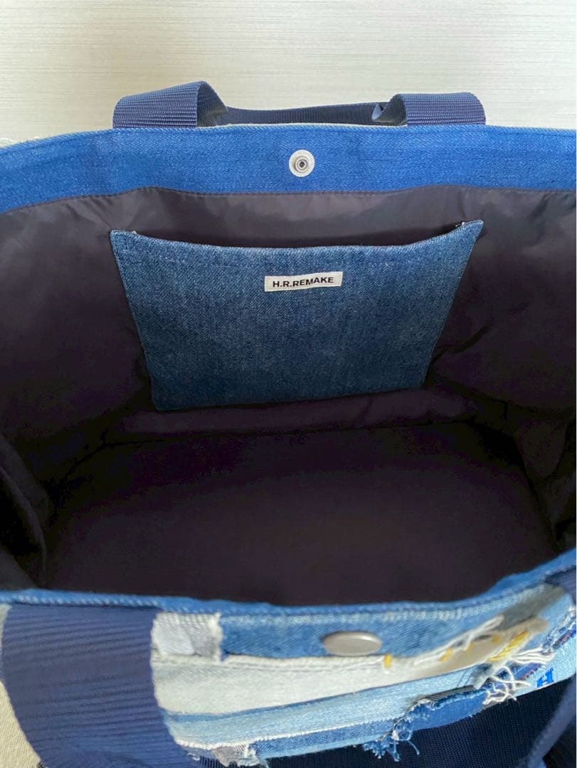 売約済！美品ハリウッドランチマーケット　HR REMAKE デニムマザーズバッグ