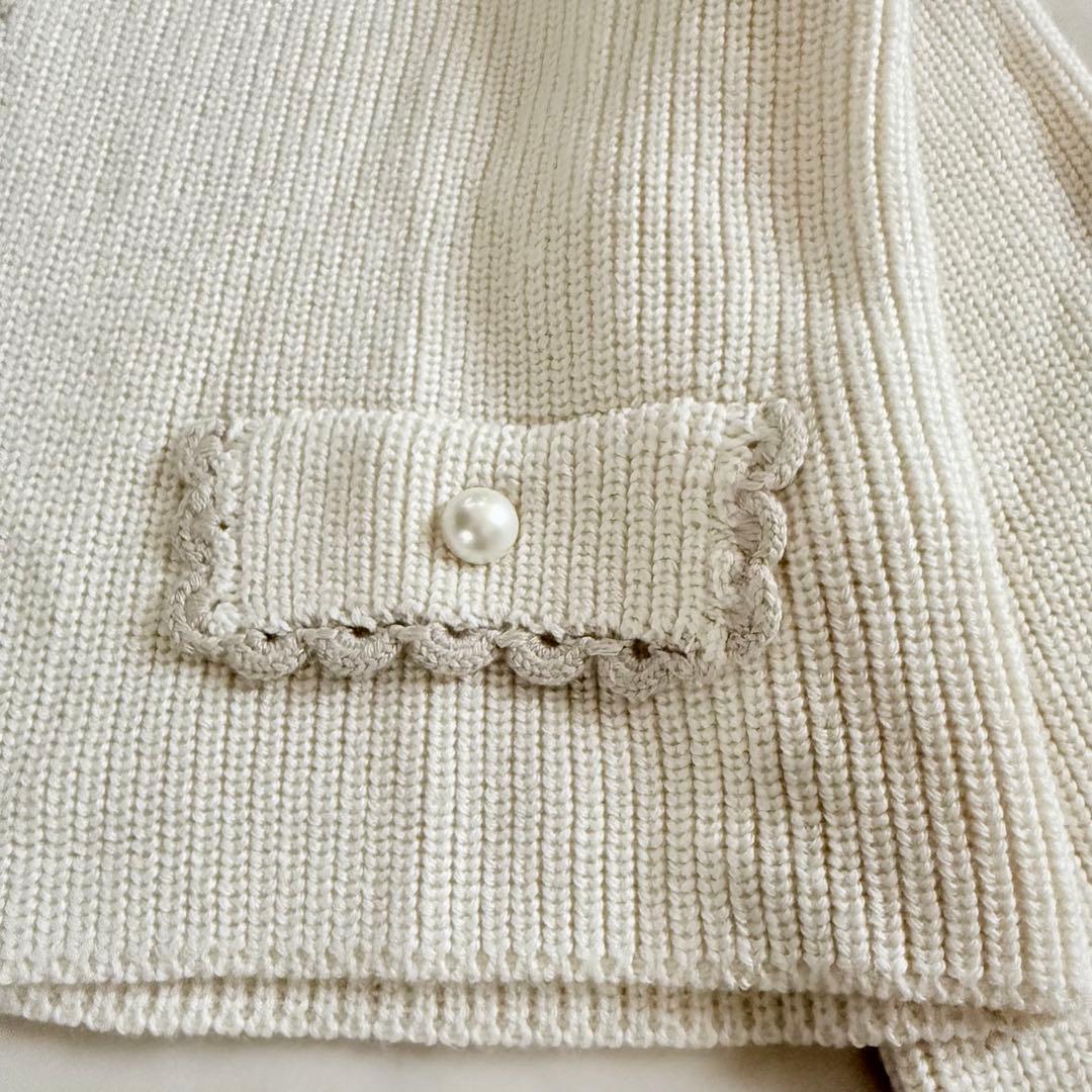 極美品★ルネ 近年モデル 22AW フーデッドニットカーディガン パールボタン