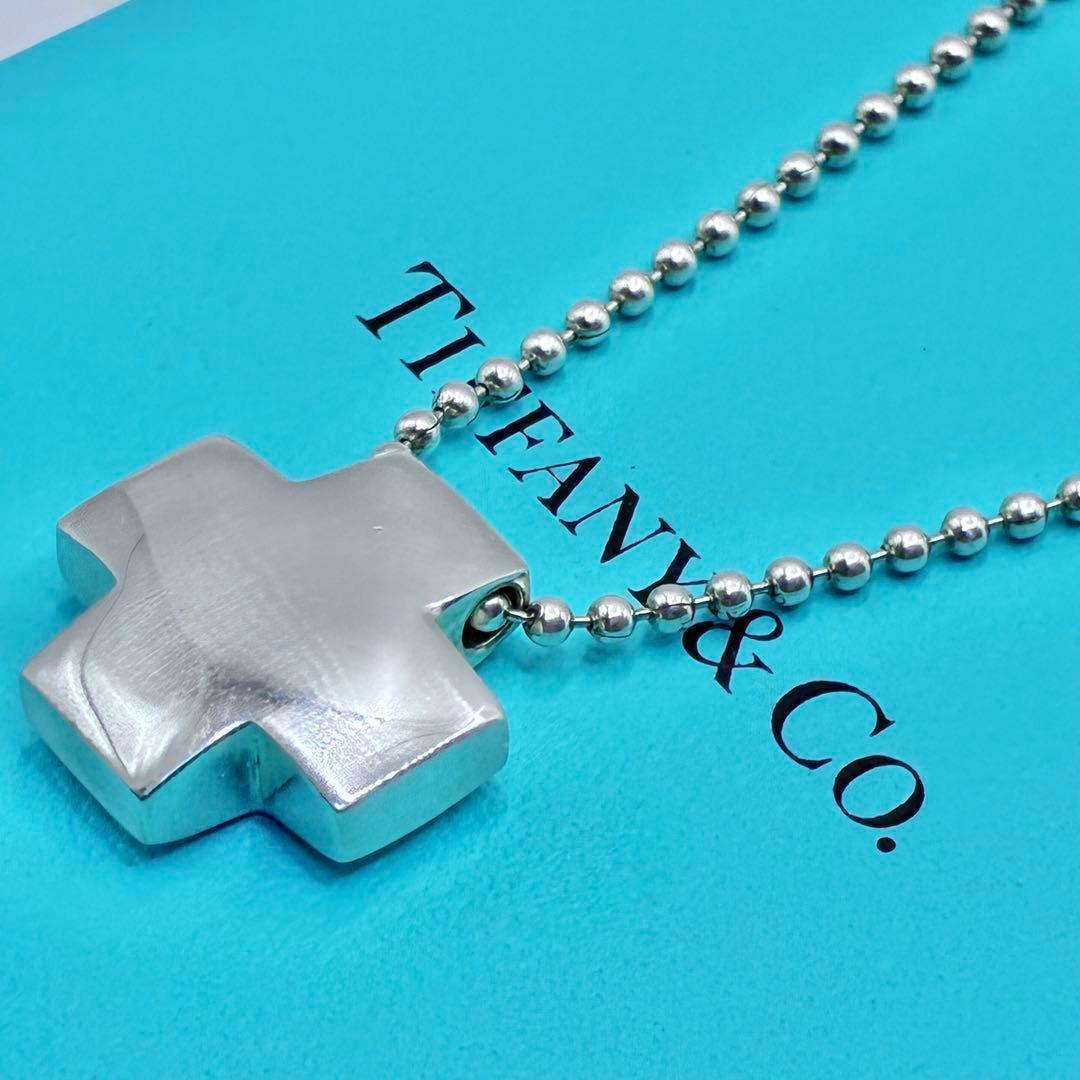 ティファニー　ローマンクロス　ネックレス　ボールチェーン　シルバー　美品