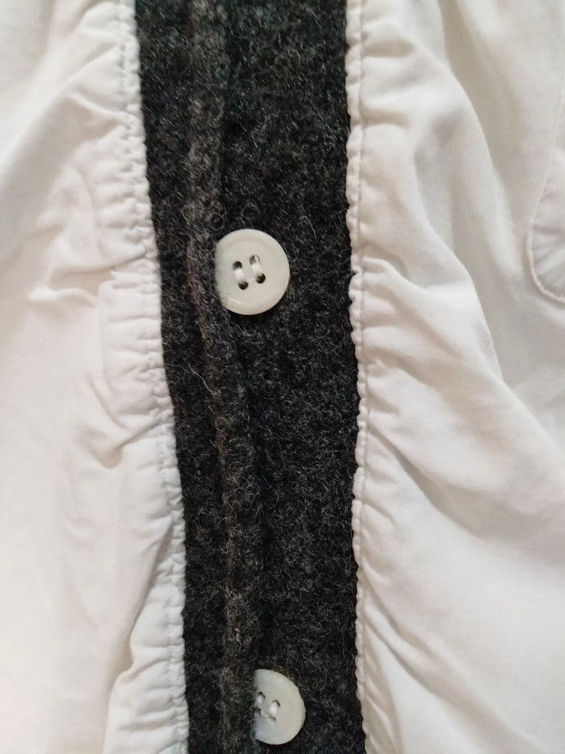 コムデギャルソンオム　90s 田中オム　縮絨　ブロードシャツ　デカボタン