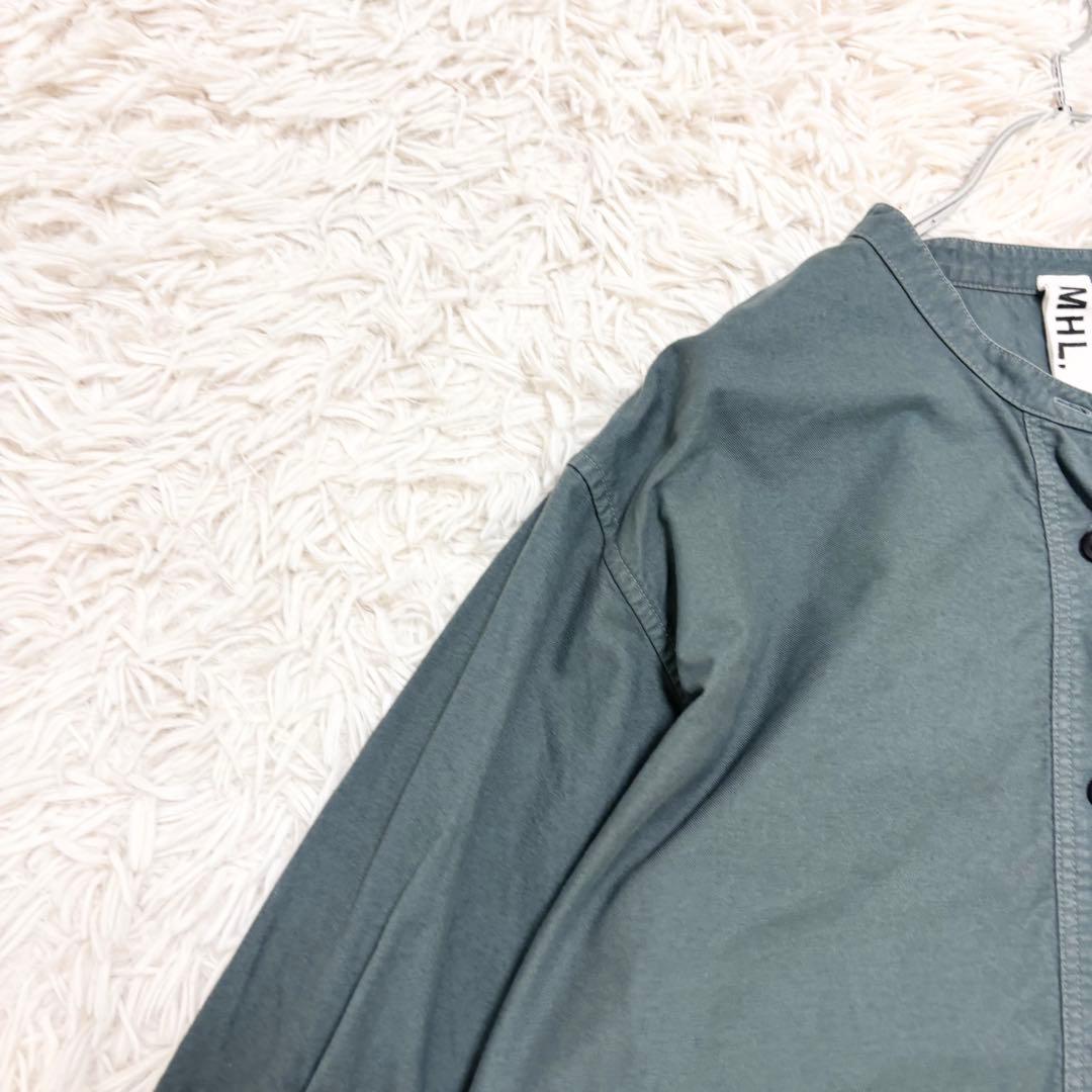 マーガレットハウエル MHL. バンドカラーシャツ ミッドグレー Ⅱ