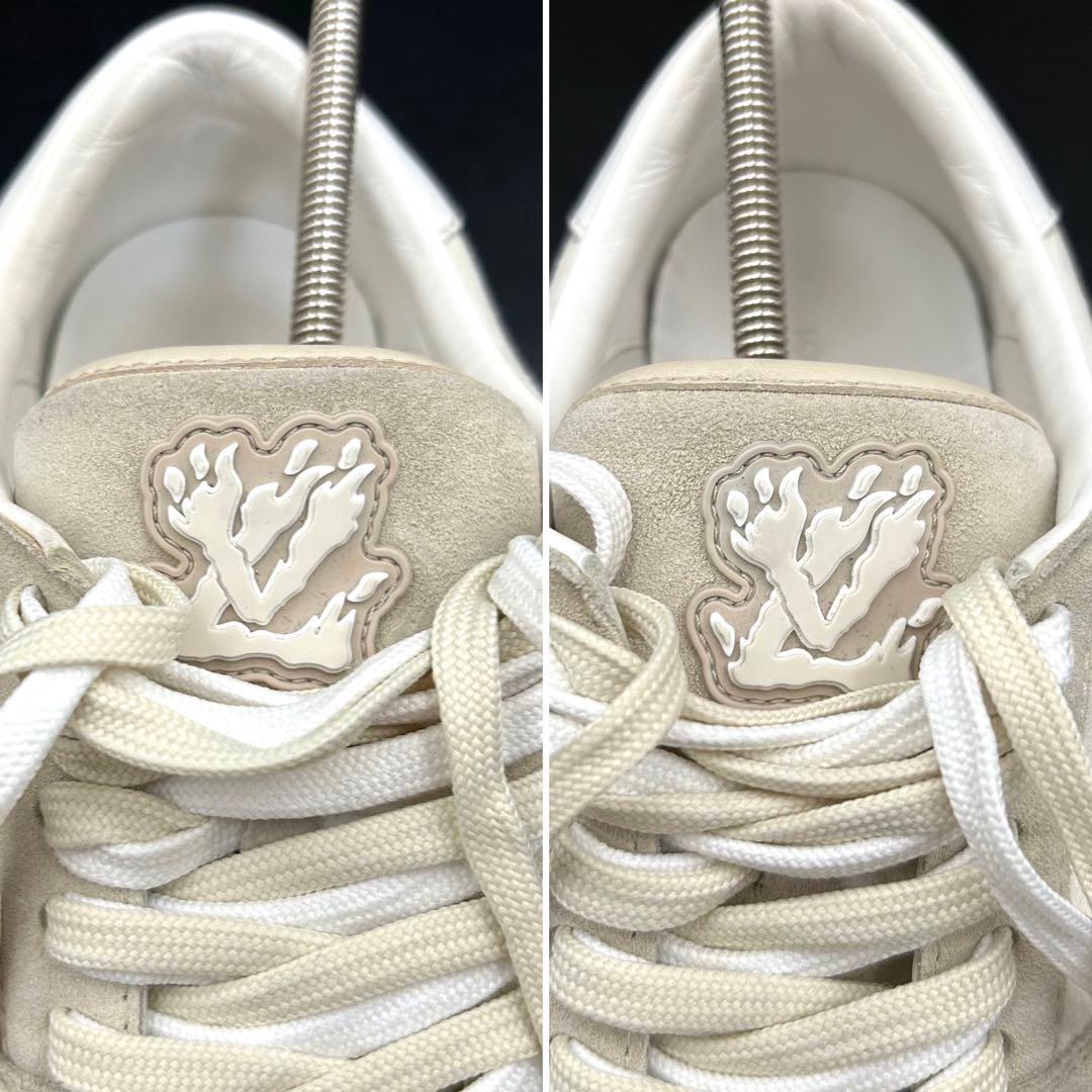 【極美品】ルイヴィトン LVオリライン スニーカー メンズ ダミエ デニム 白