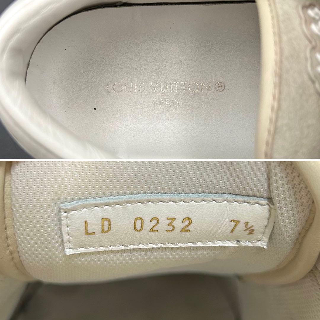 【極美品】ルイヴィトン LVオリライン スニーカー メンズ ダミエ デニム 白