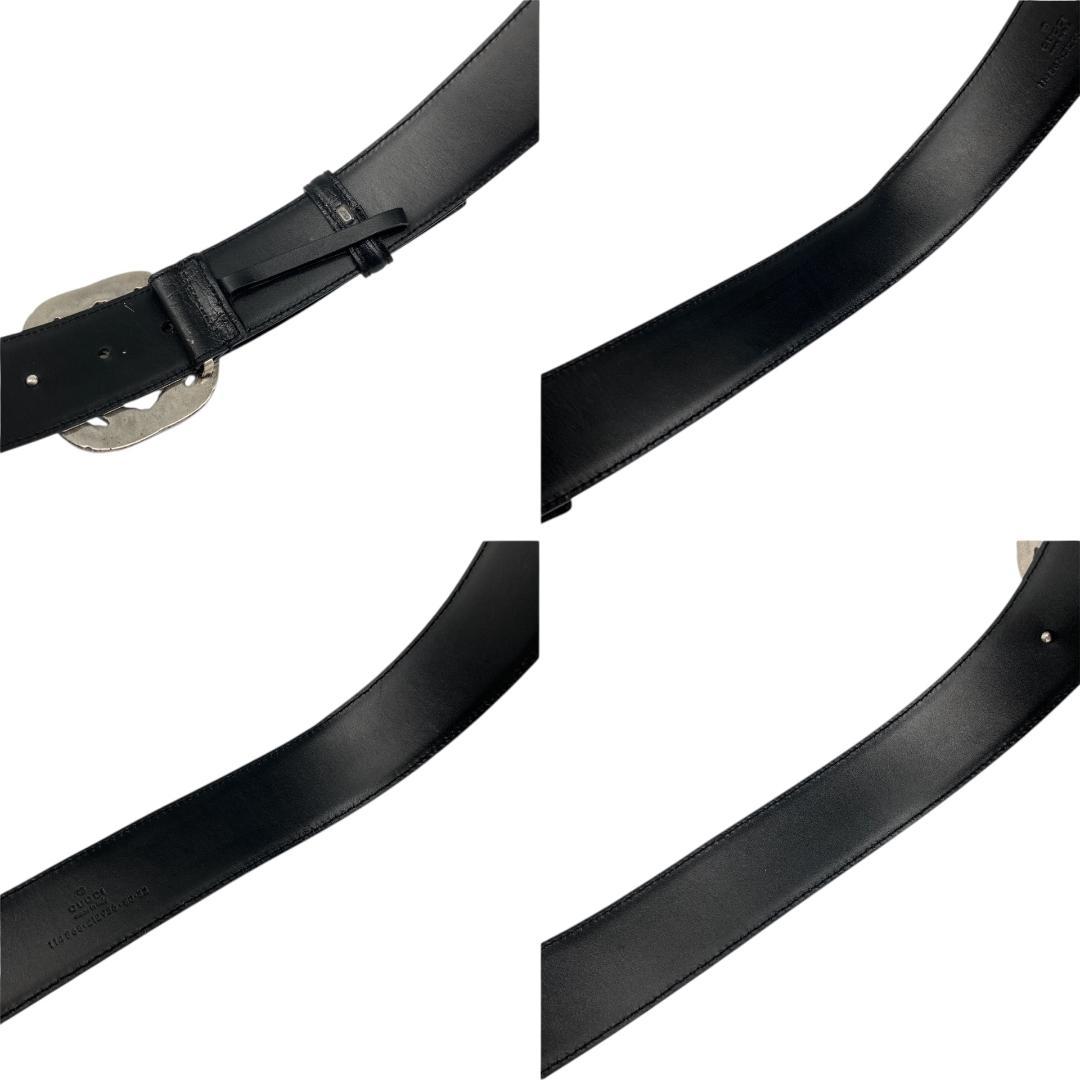 GUCCI グッチ バンブー ベルト シルバー ブラック イタリア製