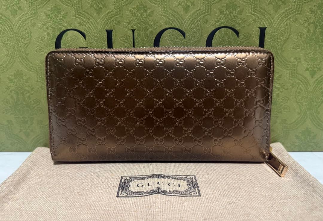 極美品‼️ GUCCI 長財布 グッチ ラウンドファスナー レザー