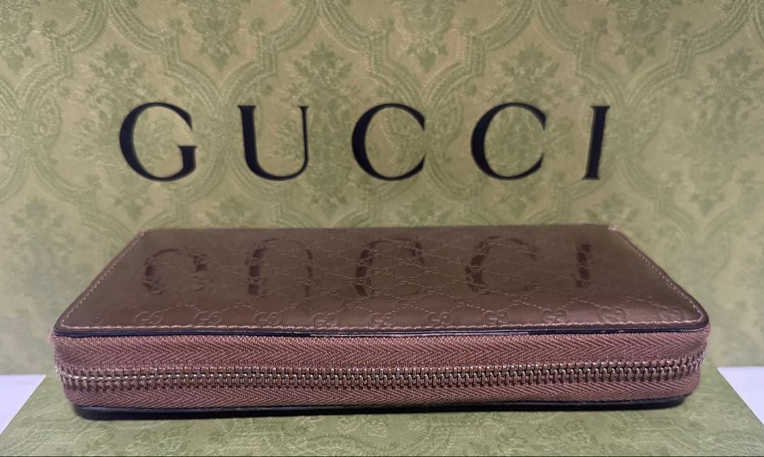 極美品‼️ GUCCI 長財布 グッチ ラウンドファスナー レザー