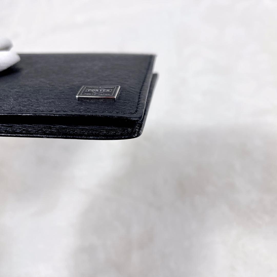 極美品 PORTER ポーター カレント マネークリップ 2つ折り財布 黒