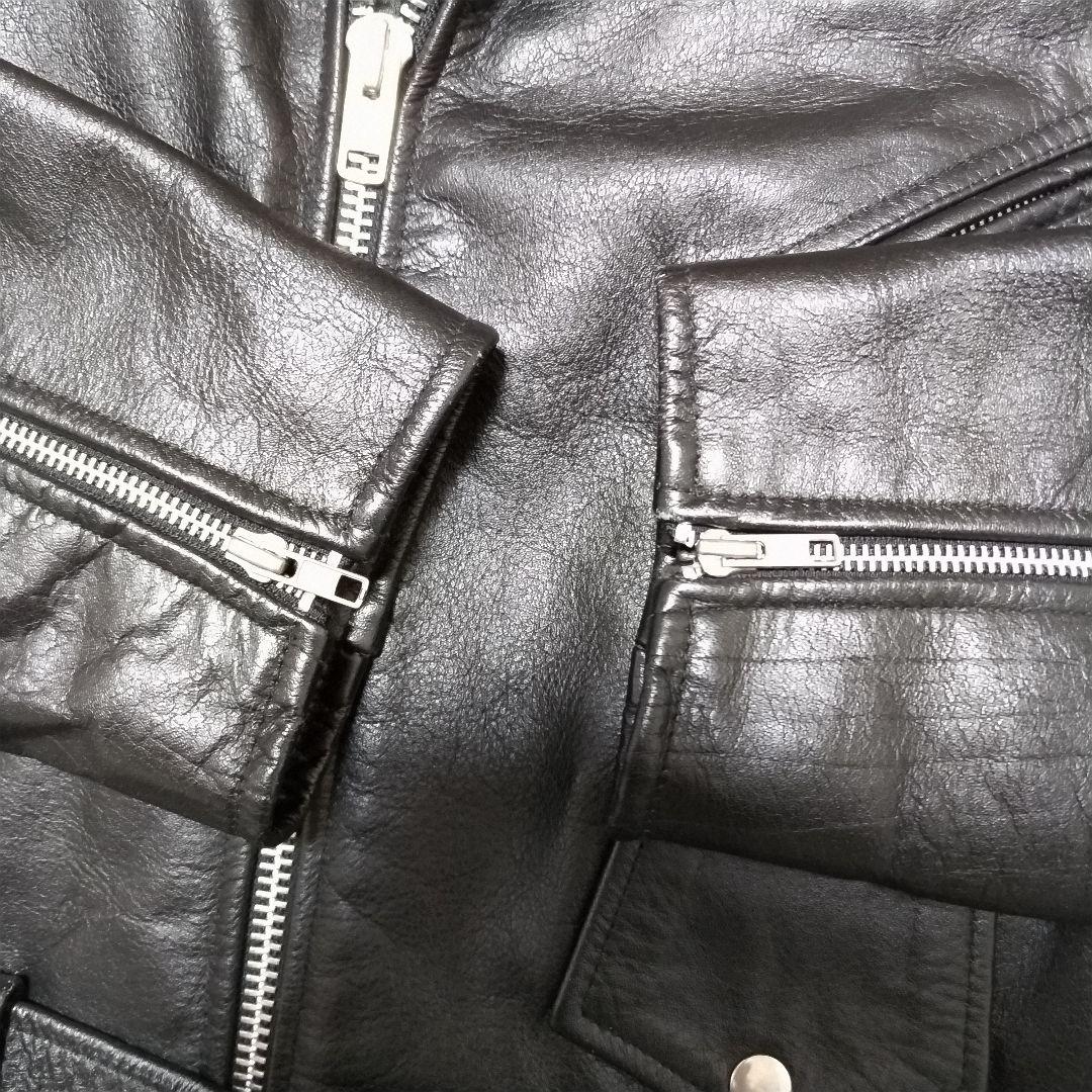 ホーンワークス　ダブル　ライダース　レザー　裏地キルティング　大きいサイズ