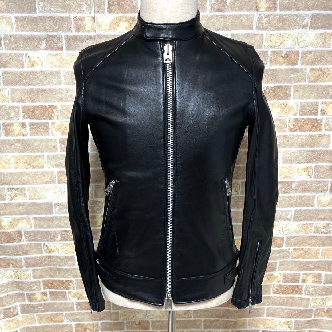 極美品　ジャックローズ　シングルライダースジャケット　ラムレザー　S