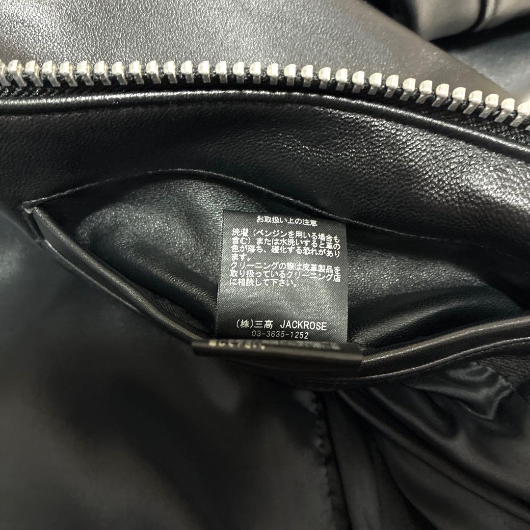 極美品　ジャックローズ　シングルライダースジャケット　ラムレザー　S
