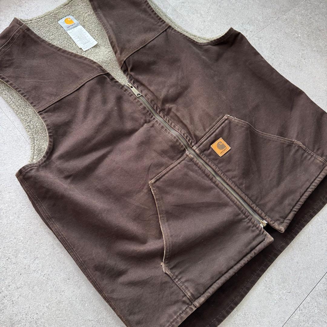 極上 90s カーハート ダックベスト ボア v26 DKB XL tall