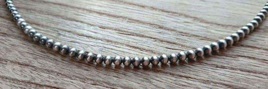 専用40※ナバホパール ネックレス 一連 4ミリ インディアン