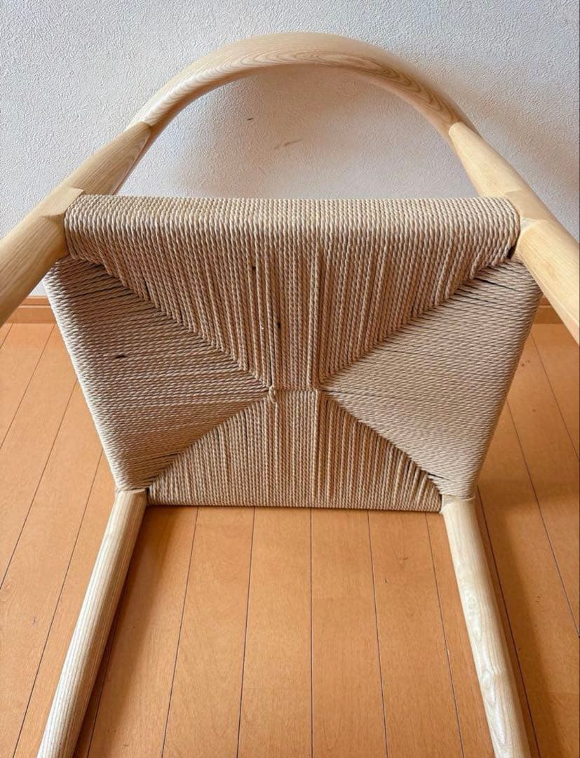 ペーパーコードチェア北欧デザイン　ナチュラル　アームレスリプロダクト品　椅子イス