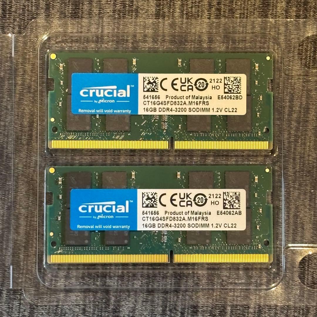 Crucial DDR4 3200 32GB(16GB 2枚)