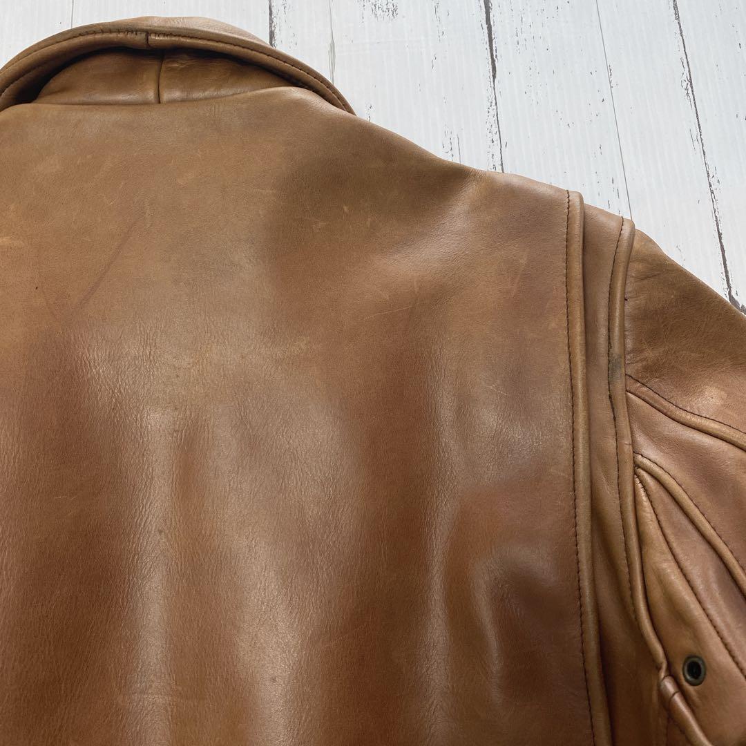 シングルライダース　レザー キャメル　TALON 牛革　ジャケット　ブラウン