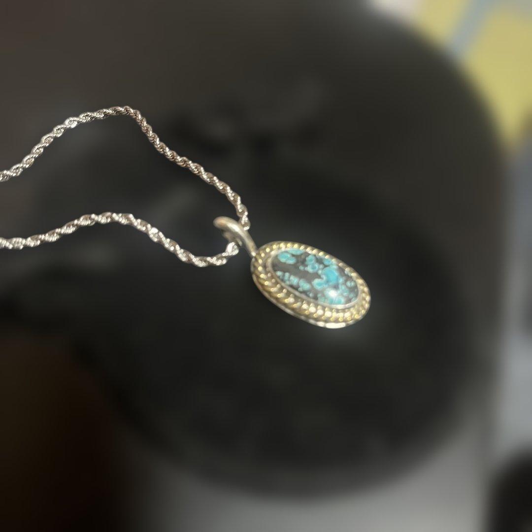 ナバホ族　ターコイズ　ネックレス　インディアンジュエリー