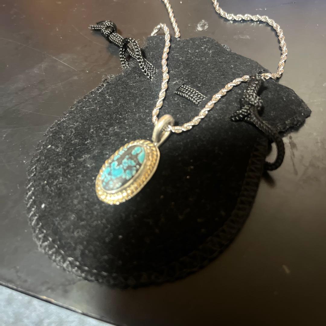 ナバホ族　ターコイズ　ネックレス　インディアンジュエリー