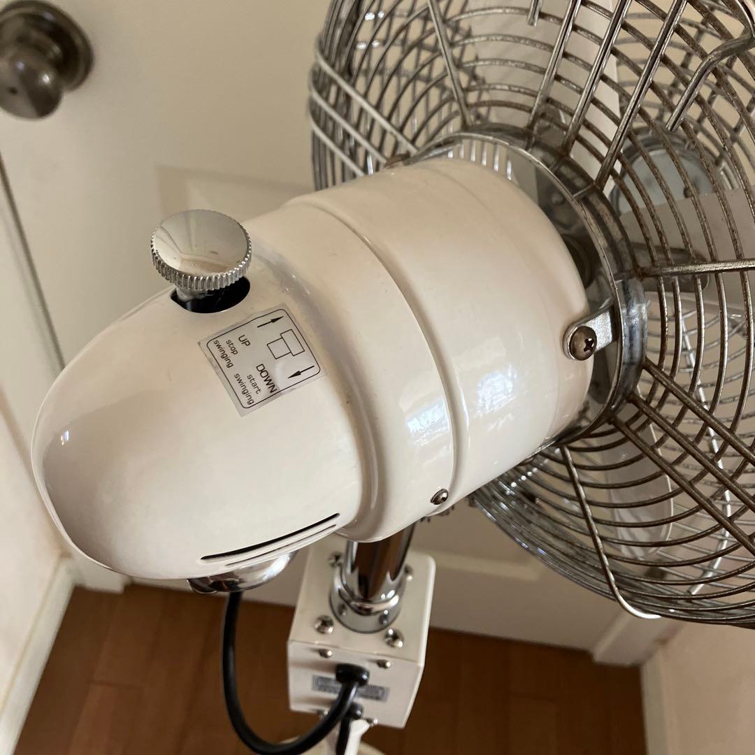 Reizend スタンドファン ホワイトB、切替ダイヤル破損ジャンク/北欧レトロ