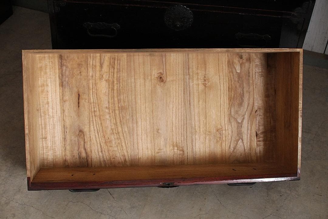 丸金具　時代庄内箪笥 3段　タンス　収納　古家具　古民家　時代家具