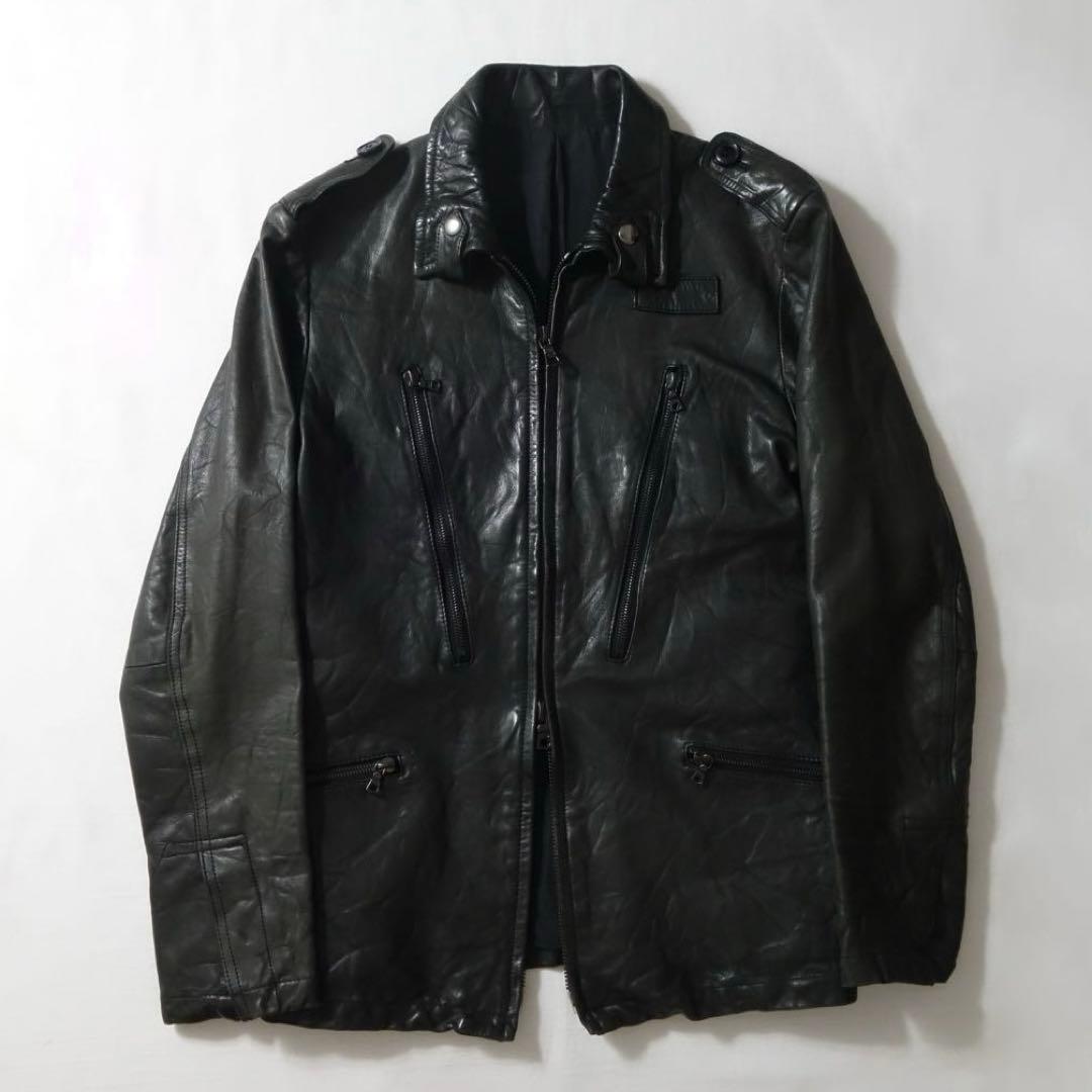 ジャケット・アウター attack the mind7 military leather jacket