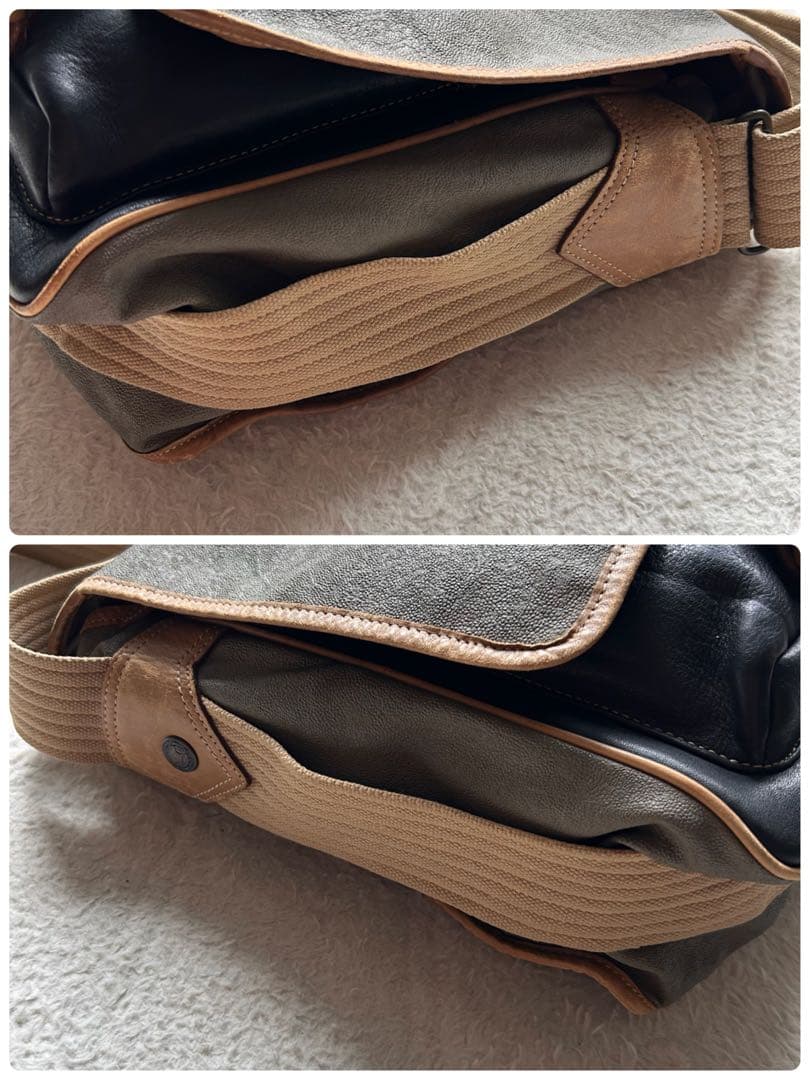 【80s 激レア】シーピーカンパニー メッセンジャーバッグ ロゴパッチ レザー