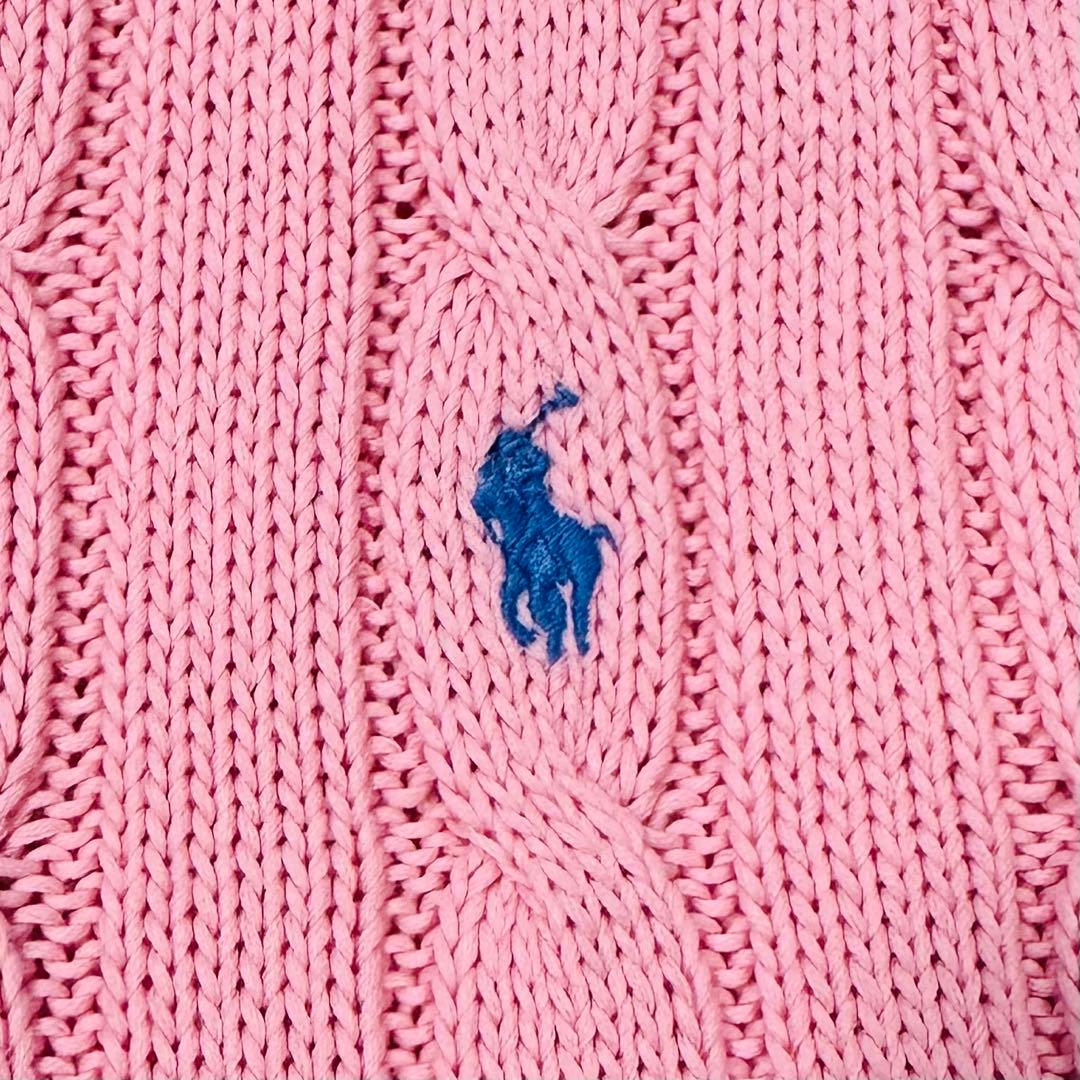 現行QRタグ✨ラルフローレン ケーブルニット ピマコットン セーター ピンク