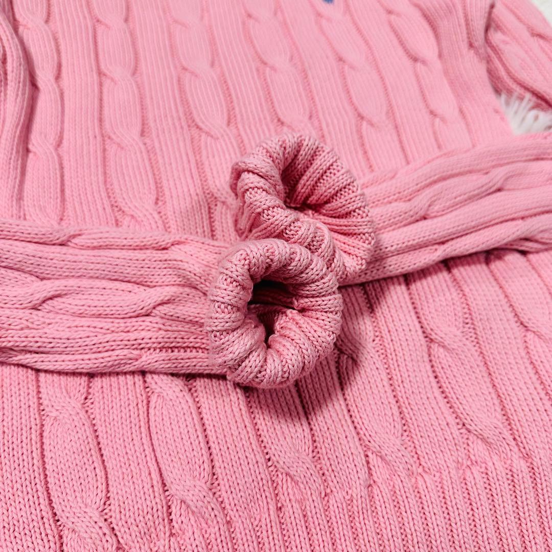 現行QRタグ✨ラルフローレン ケーブルニット ピマコットン セーター ピンク