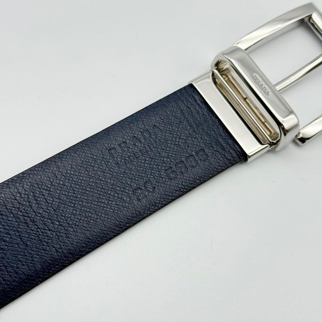 ✨美品✨PRADA ベルト シルバー金具 レザー 本革 メンズ 紳士 ビジネス