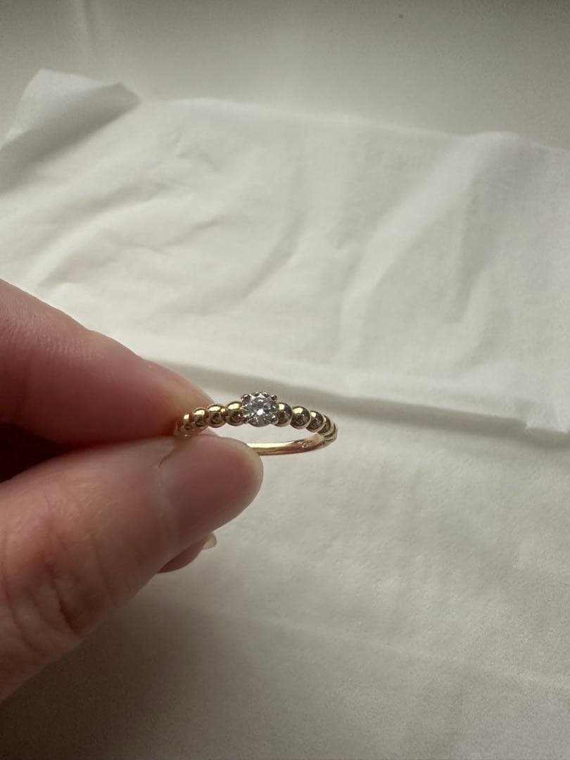 天然ダイヤモンド　K18YG リング12-13 号