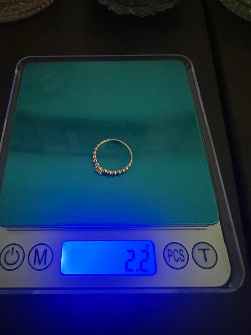 天然ダイヤモンド　K18YG リング12-13 号