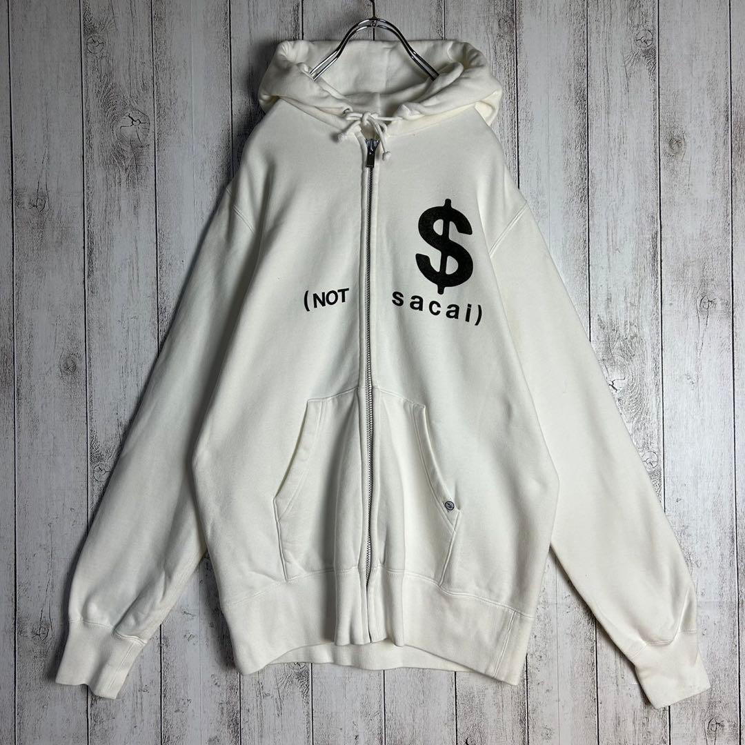 4824【定番ホワイト】サカイ×フラグメント☆ビッグロゴフルジップパーカー